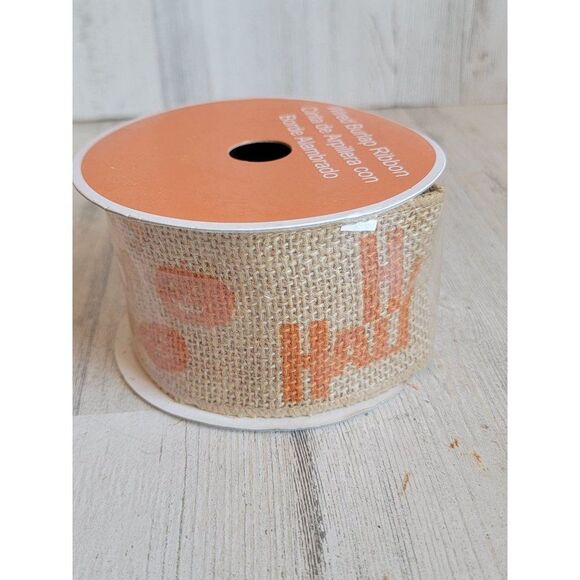 Happy Halloween burlap ribbon string pumpkin prop decor - Picture 6 of 7